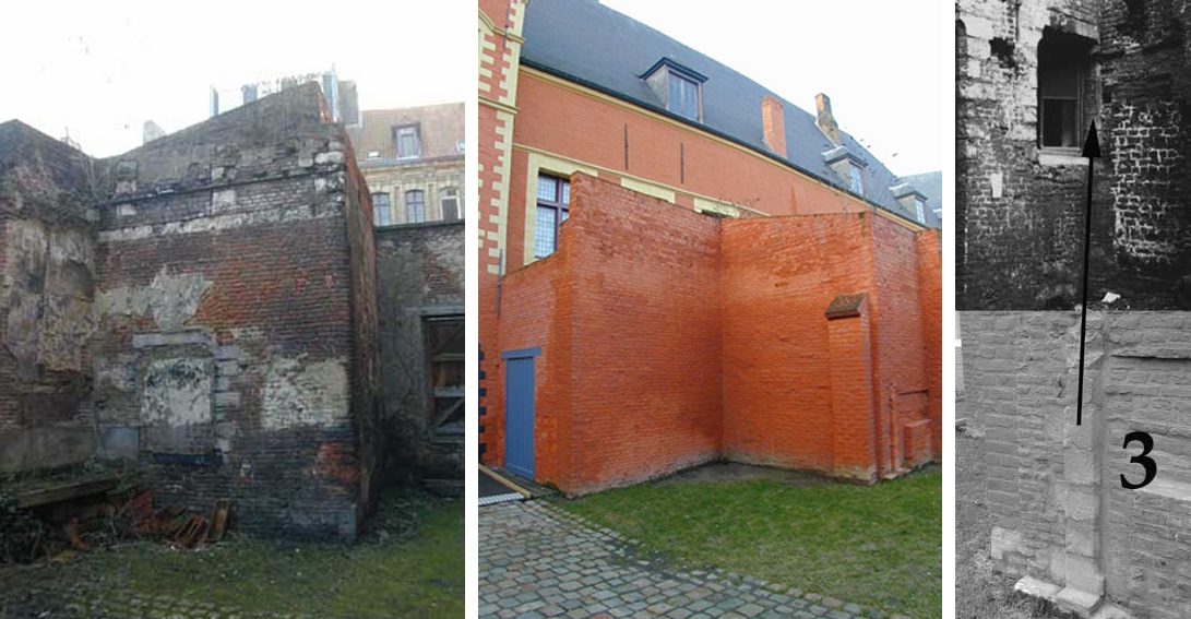 Portion de mur fermant la cour de la boulangerie